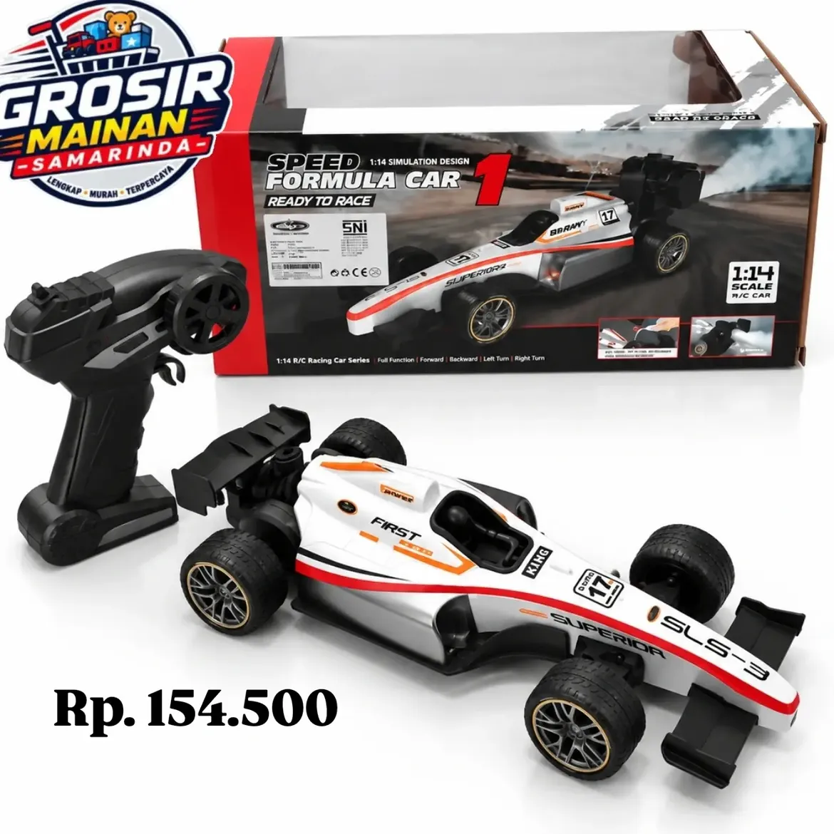 Mobil RC Formula 1 dengan desain sporty